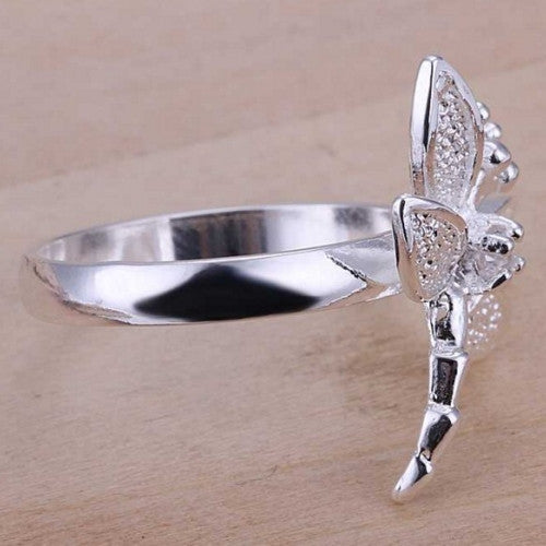 Fashion Zircon Dragonfly Silver Jewelry Ring Women&Men